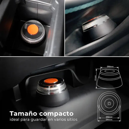Luz Emergencia V16 Geolocalizada con Base Magnética, IoT 12 Años Gratis, IP54 Impermeable, 1KM Visibilidad, Pilas Incluidas, Homologada DGT para Vehículos Coches Motos y Seguridad Vial