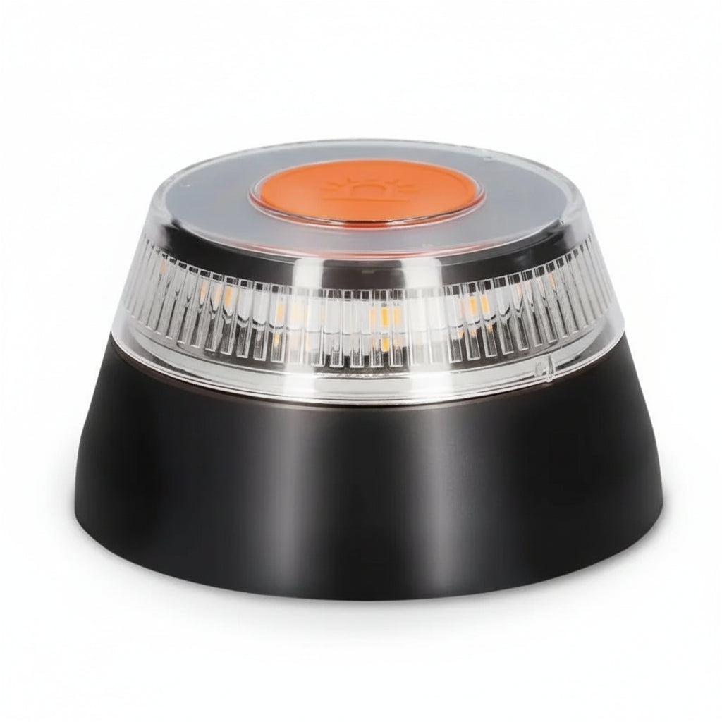 Luz Emergencia V16 Geolocalizada con Base Magnética, IoT 12 Años Gratis, IP54 Impermeable, 1KM Visibilidad, Pilas Incluidas, Homologada DGT para Vehículos Coches Motos y Seguridad Vial